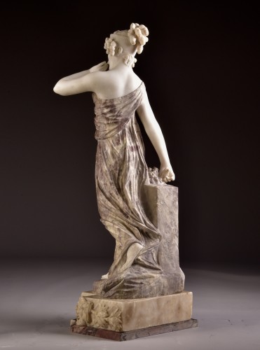 XIXe siècle - Grand marbre de Carrare et coloré, Professeur Aristide Petrilli (1868-1930)
