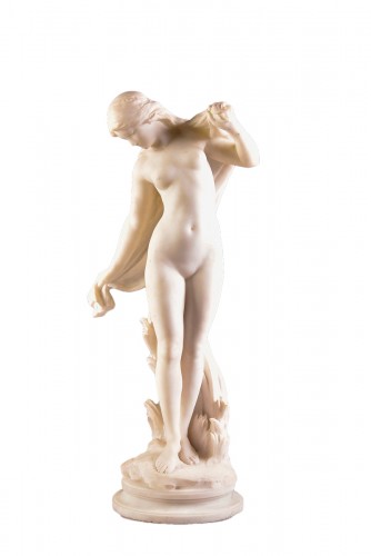 Mathurin Moreau (1822-1912), Large Carrara Marble Nude