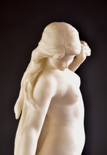 Sculpture Sculpture en Marbre - Mathurin Moreau (1822-1912) - Nu en marbre de Carrare