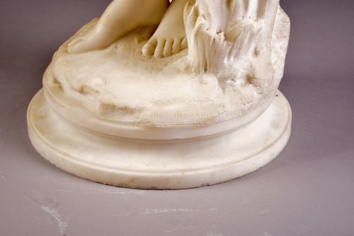 Mathurin Moreau (1822-1912), Large Carrara Marble Nude - Art nouveau