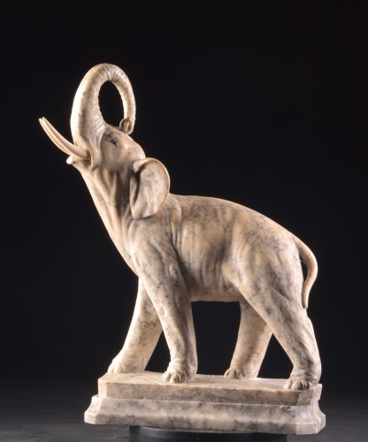 Antiquités - Gugliemo Pugi (1850-1915) ,large Marble Sculpture Of An Elephant