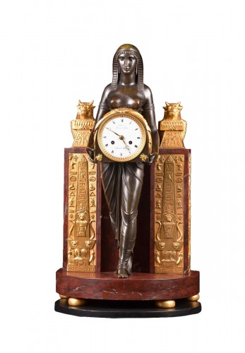 A Return From Egypt Clock By Ravrio and Mensil, France Empire period
