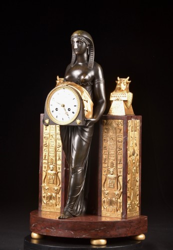 A Return From Egypt Clock By Ravrio and Mensil, France Empire period - Empire
