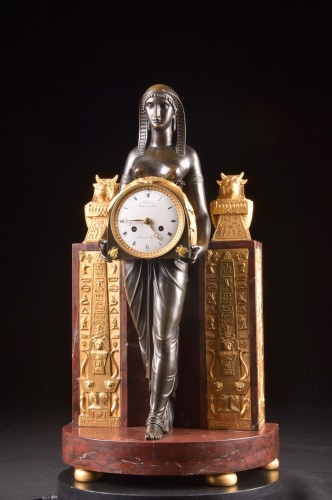 Empire - A Return From Egypt Clock By Ravrio and Mensil, France Empire period