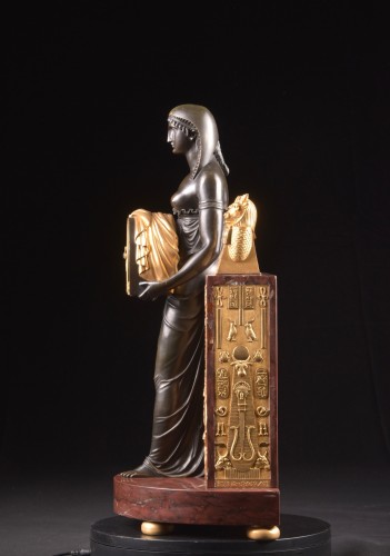Antiquités - Pendule Retour d'Egypte par Ravrio et Mensil, France époque Empire