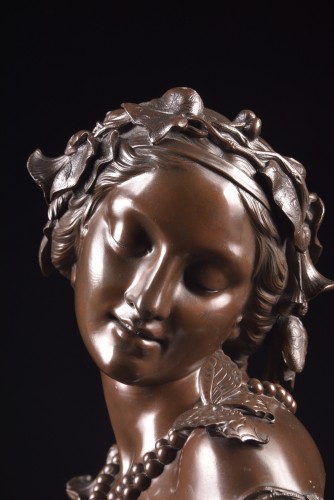 19th century - Jan Jozef Jacquet (1822-1898) - Bust of a young lady, 1857