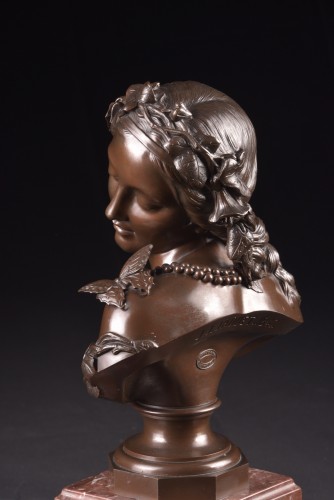 Antiquités - Jan Jozef Jacquet (1822-1898) - Buste de jeune femme, 1857