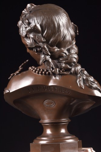 Antiquités - Jan Jozef Jacquet (1822-1898) - Buste de jeune femme, 1857
