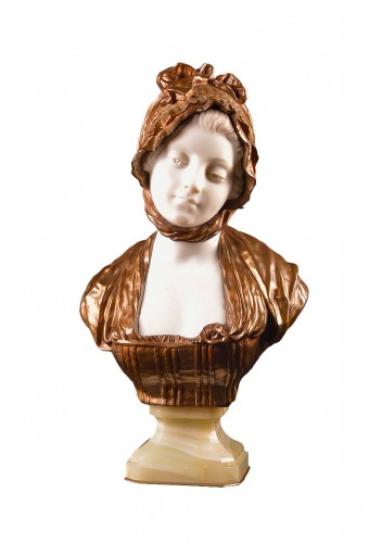 G. Levy (1820-1889) -  Large Bust In Marble And Bronze