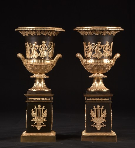 XIXe siècle - Paire de vases Médicis Empire