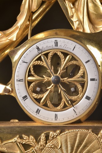 Antiquités -  &quot;the Chariot Of Ceres&quot; Louis XVI bronze Mantel Clock