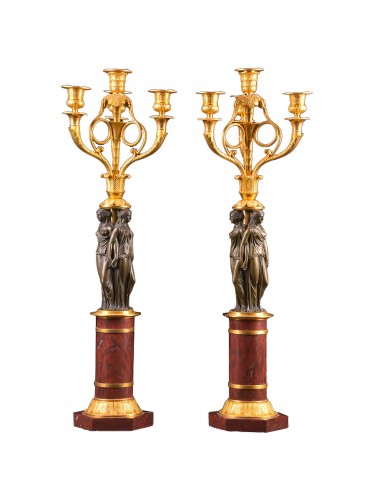 Large Pair Of Empire Candelabra
