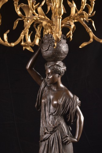 Grande paire de candélabres orientalistes par Charles Cumberworth (1811-1852) - Luminaires Style Napoléon III