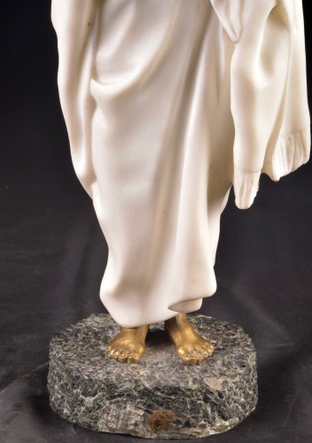 Sculpture Sculpture en Marbre - Louis HOTTOT (1829-1905), Femme arabe au tambourin