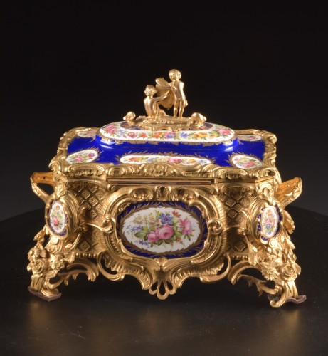 19th-Century French Porcelain and Gilt Bronze jewelry casket - Napoléon III