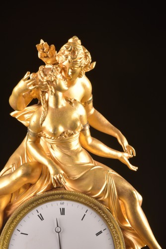 Antiquités - Empire Mantel Clock “Diana and Callisto” – Alexandre à Paris, circa 1810