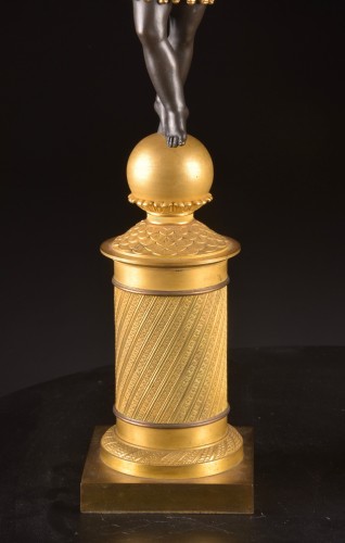 Lighting  - A rare pair of French Empire Candelabra – ‘L’Amour Triomphant’, circa 1815