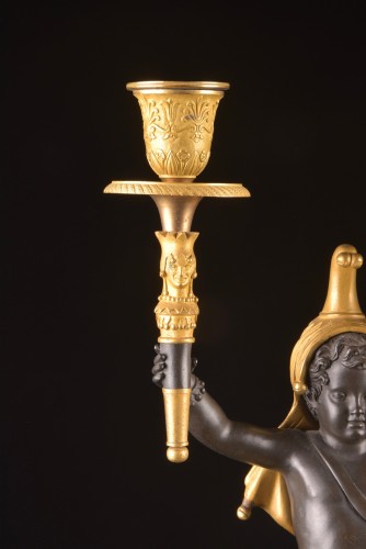 A rare pair of French Empire Candelabra – ‘L’Amour Triomphant’, circa 1815 - 