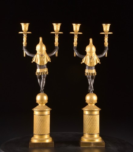 Empire - A rare pair of French Empire Candelabra – ‘L’Amour Triomphant’, circa 1815