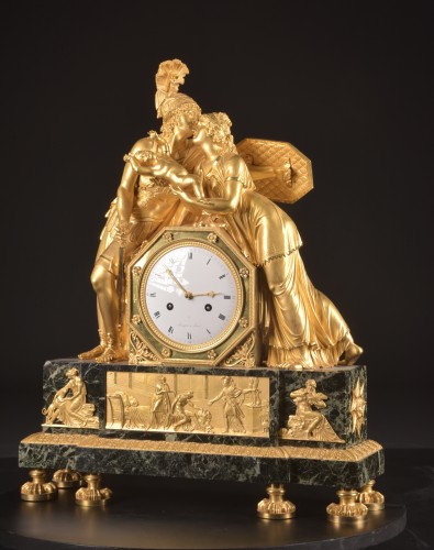 Empire &quot;Hector&quot; Clock, Attributed To Claude Galle, Movement Signed Rocquet  - Horology Style Empire