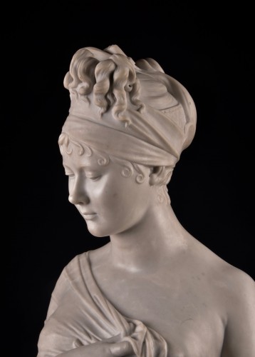 Antiquités - Madame Récamier – Buste en marbre XIXe siècle