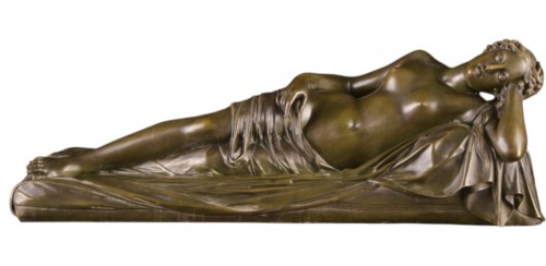 Reclining Woman – Bronze Sculpture 19th Century