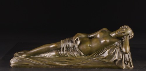 Reclining Woman – Bronze Sculpture 19th Century - Sculpture Style Empire