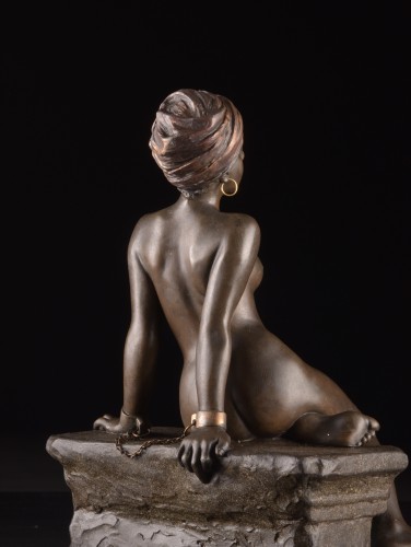 Sculpture  - Emmanuel Villanis (1858–1914) – ““seated Oriental Woman””