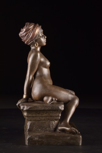 Art nouveau - Emmanuel Villanis (1858–1914) – ““seated Oriental Woman””