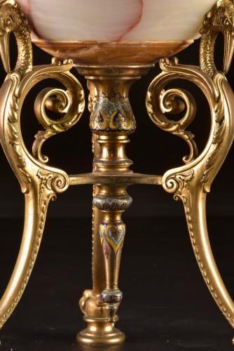 French Algerian Onyx Flowerpot, Attributed To Louis François Eugène Cornu  - Decorative Objects Style Napoléon III