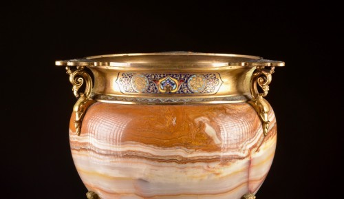 Napoléon III - French Algerian Onyx Flowerpot, Attributed To Louis François Eugène Cornu 
