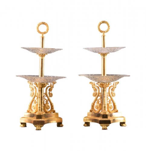 Paire de présentoirs à desserts d'époque Empire