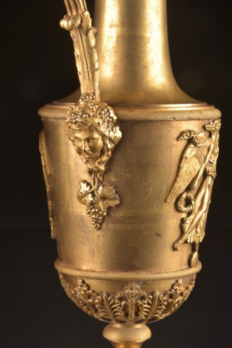 19th century - Pair Of Empire Gilt Bronze Pouring Vases