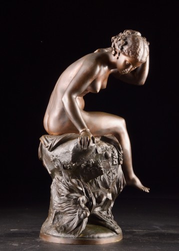 Nymphe se mirant dans l’eau Par Salvatore Marchi (1788–1859) - Sculpture Style Napoléon III