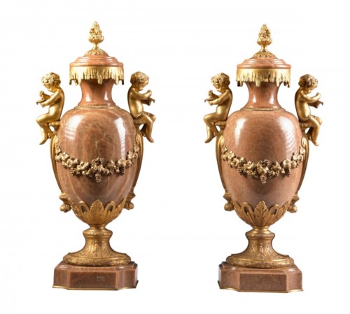 Pair Of Onyx And Gilt Bronze Cassolettes