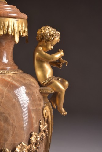 Pair Of Onyx And Gilt Bronze Cassolettes - 
