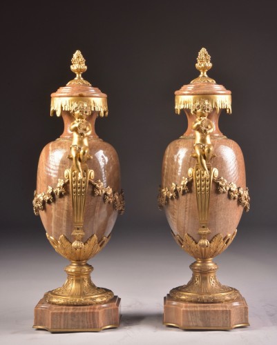 Pair Of Onyx And Gilt Bronze Cassolettes - Napoléon III