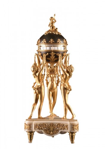 Large “three Graces” Clock With Rotating Circles circa 1860