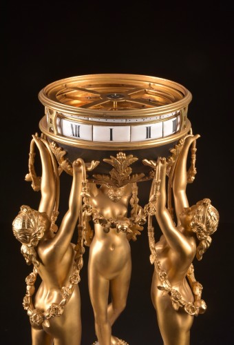 Antiquités - Large “three Graces” Clock With Rotating Circles circa 1860