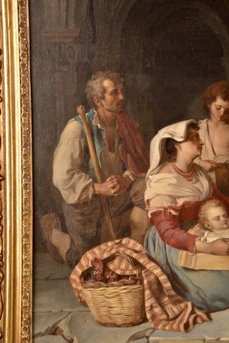 Ludwig Brüls (1803–1882) - Family Blessed by Two Franciscan Monks - 