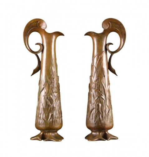 Carmelo Cernigliari-Melilli (1870–1944) - Paire de vases en bronze Art nouveau