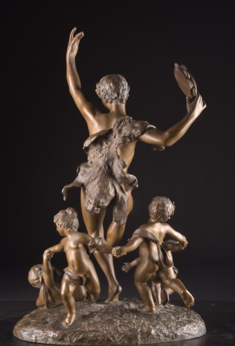 Patinated Bronze Faun with Tambourine, Émile Pfister, France Late 19th century - Art nouveau