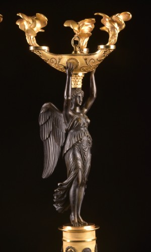 Pair of Bronze Empire Candelabra - 