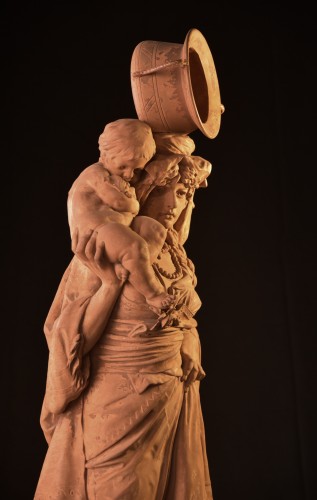 Louis Samain (1834–1901) — Carrier with Child - Sculpture Style 