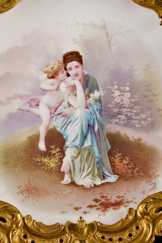 19th century - French Porcelain Dish Mounted In Gilt Bronze, Napoleon III Period