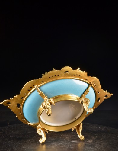Antiquités - French Porcelain Dish Mounted In Gilt Bronze, Napoleon III Period