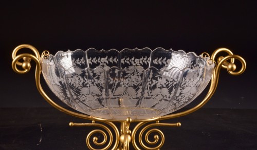 Baccarat Glass Centerpiece Mounted In Gilt Bronze, France, Late 19th / Earl - Decorative Objects Style Art nouveau