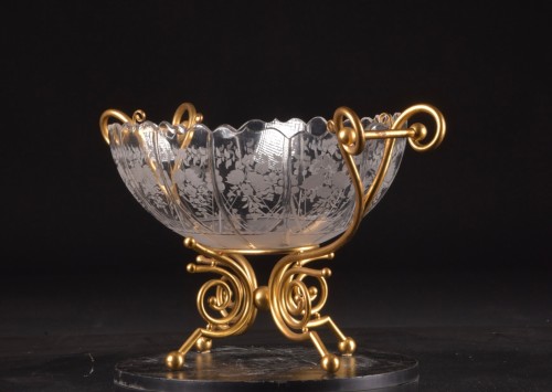 Decorative Objects  - Baccarat Glass Centerpiece Mounted In Gilt Bronze, France, Late 19th / Earl