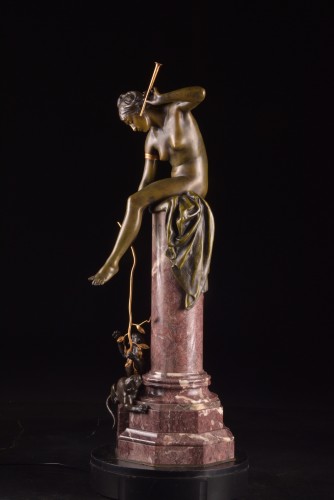 Sculpture Sculpture en Bronze - Charmeuse de Panthères Albert-Ernest Carrier-Belleuse (1824–1887)