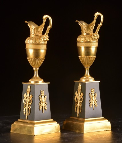 19th century - Pair Of Empire Period Gilt Bronze Ornamental Vases, France Circa 1805–1815